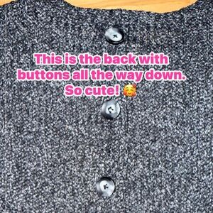 Black Button-Down Knit Top